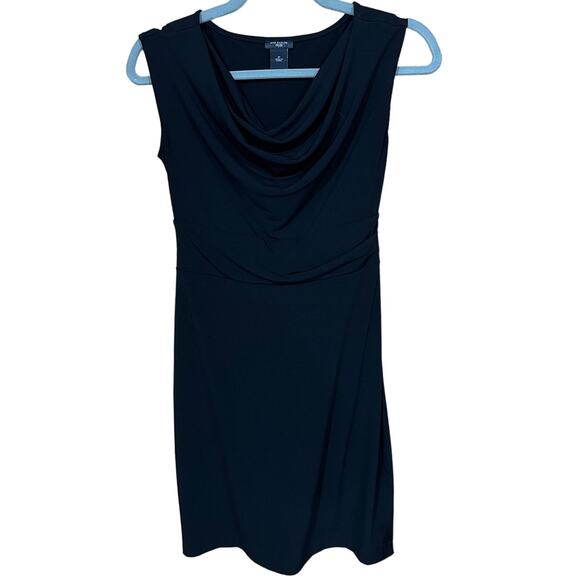 Ann Taylor Petite Women's Cowl Neck Black Classic Sleeveless Dress Size 2P - Picture 1 of 6
